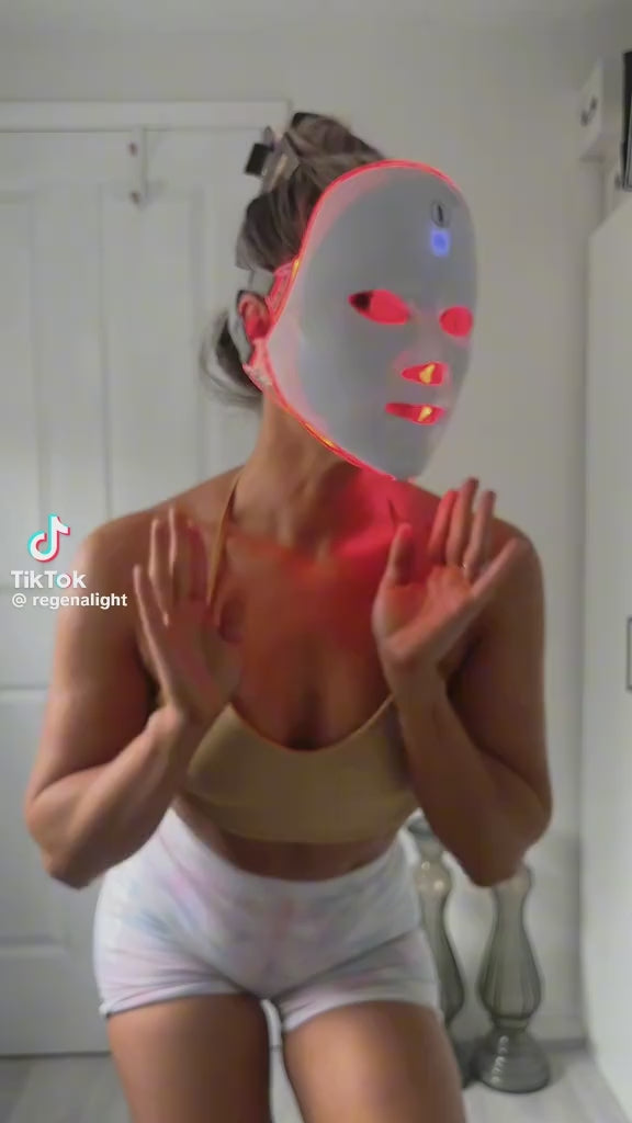 Máscara facial de silicona con LED de 7 colores